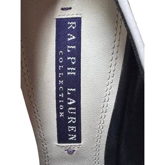 NEW Ralph Lauren Collection Purple Label Katia Leather Lace Up Oxford Heels 38.5 - Picture 8 of 11